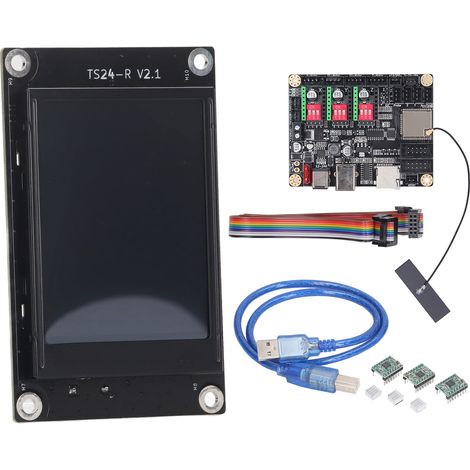 Carte de contrôle 32 bits MKS DLC32 V2.1 pour machine de gravure laser, avec écran tactile 2,4 pouces, Wi-Fi intégré, alimentation 12-24 VDC (1/5)