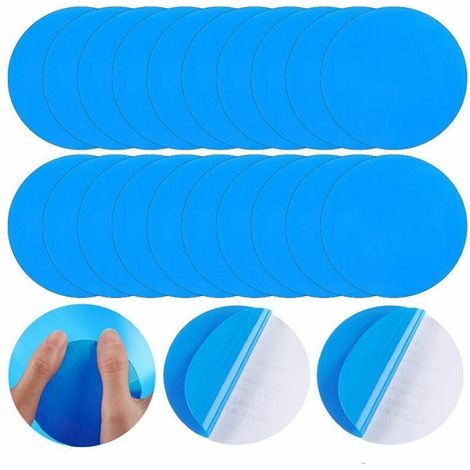 Lot de 20 rustines autocollantes pour réparation de piscine - En PVC - Pour matelas gonflables, (1/5)