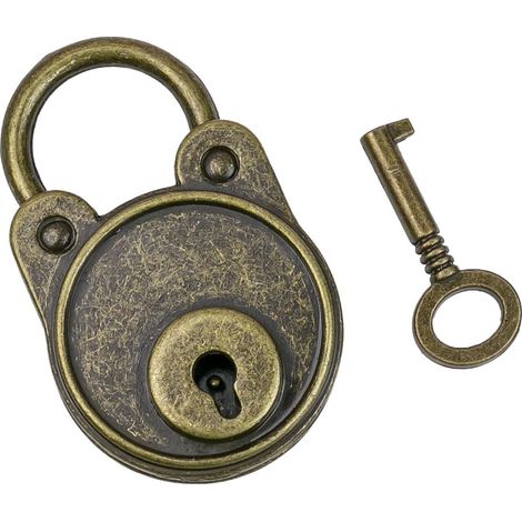 1 Cadenas, métal, design vintage, avec clé, bronze, pour journal, boîte cadeau, décoration