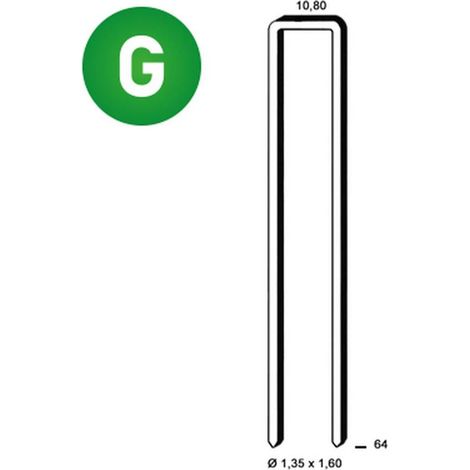 6 900 Agrafes Galvanisées L-64 - 10.8x64x1.35x1.6 mm - D-Work