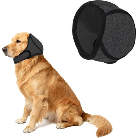 Gris Apaisant pour Cache Oreille Chien, Protection Auditive pour Chien, Protège-Oreilles pour Chien Étanche, pour Le Toilettage, Le Bain, Les Feux d'artifice (Gris, M) (1/5)