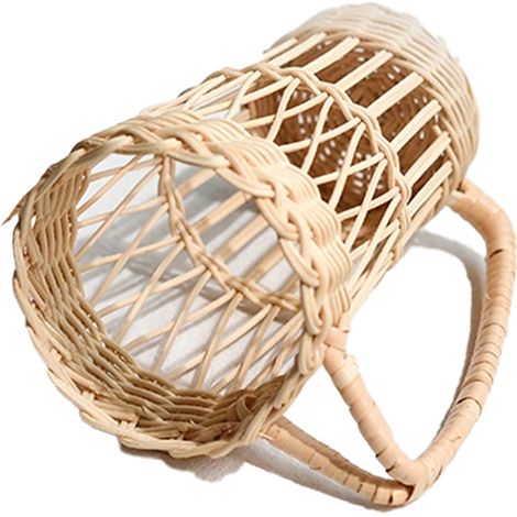 Porte-Verre En Rotin - Support Pour Tasse En Bambou Tissé À La Main - Hauteur 18 Cm - Diamètre Supérieur 9 Cm - 1 Pièce (1/5)
