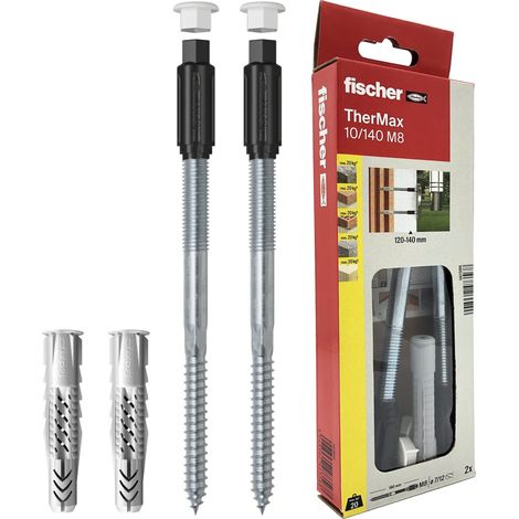 Fischer Thermax 10/140 M8 Kit 2 pz Tasselli per Fissaggio su Cappotto Isolante Max 140 mm