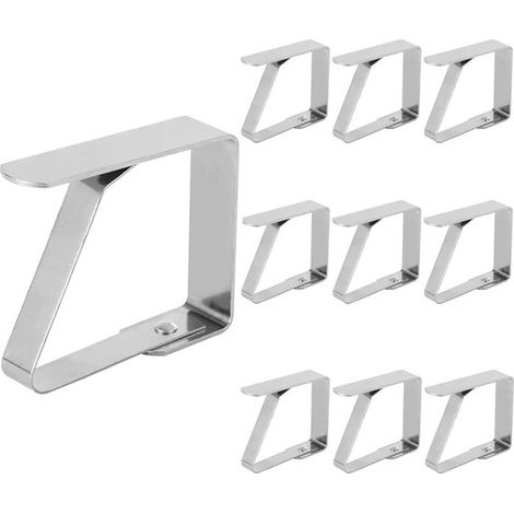 Pinzas para mantel - Acero inoxidable - Juego de 10 - Plateadas (1/5)