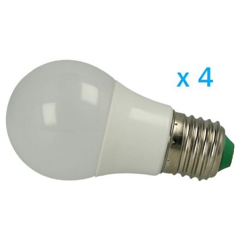 4 PZ Lampade Led E27 Bulbo 3W=30W Bianco Freddo Diametro 50mm Altezza 94mm