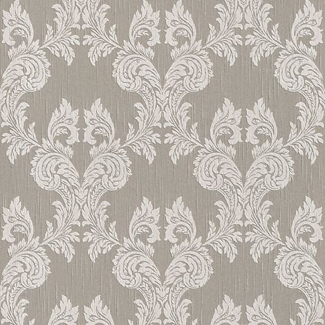 BRICOFLOR Papier peint baroque Tapisserie baroque Papier peint intissé Beige / crème Gris - 10,05 x 0,53 m (1/5)