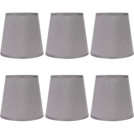 Lot de 6 abat-jour simples en tissu moderne pour lustre ou applique murale à vis E14 (1/5)