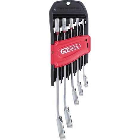 KS Tools GEARplus RINGSTOP-Ratschenringmaulschlüssel-Satz, abgewinkelt, 5-tlg. (1/5)