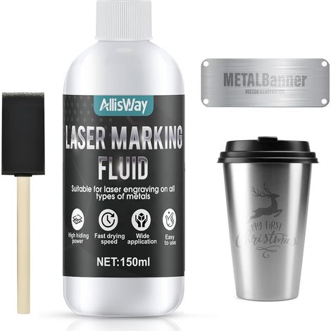 Fluide de Marquage Laser, Contrassegno Permanente, Séchage Rapide, 150ml (1/5)