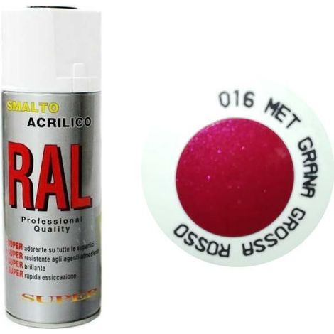 Bomboletta spray metallizzato rosso grana grossa acrilico diamantato