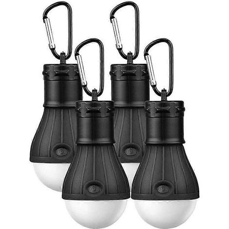 Lámpara LED para camping, 4 unidades, lámpara LED para camping, luz para acampar con mosquetón, juego de luces traseras para llevar