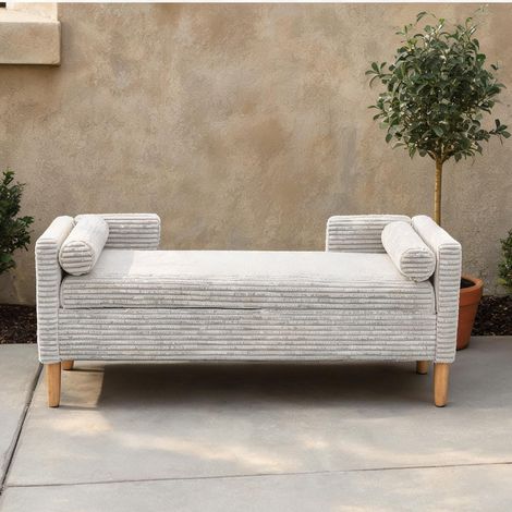 Housse en velours côtelé avec rangement 153 x 52 x 58 cm (1/5)