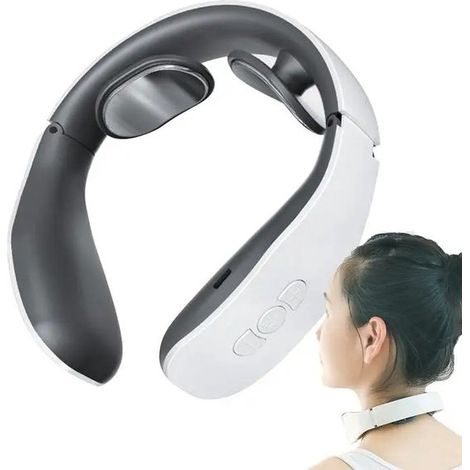 Masajeador de cuello - Protección para cabeza y cuello - Masajeador con calor - Alivio respiratorio - Vibración magnética - Cálido - Presurizado - Columna cervical (1/5)