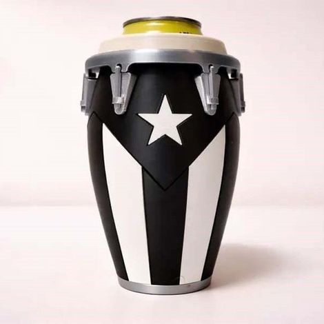 Conga-Style Can Holder - Suitable for Standard 12oz Cans - Black and White - 16.51010cm