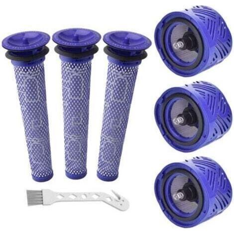 V6 Filtre pour Dyson, 6Pack Filtres de Rechange pour Aspirateurs Dyson V6 Absolute Animal Motorhead Animal, 3 Post-Filtres HEPA, 3 Pré-Filtres Remplacez les pièces 965661-01 et 967478-01