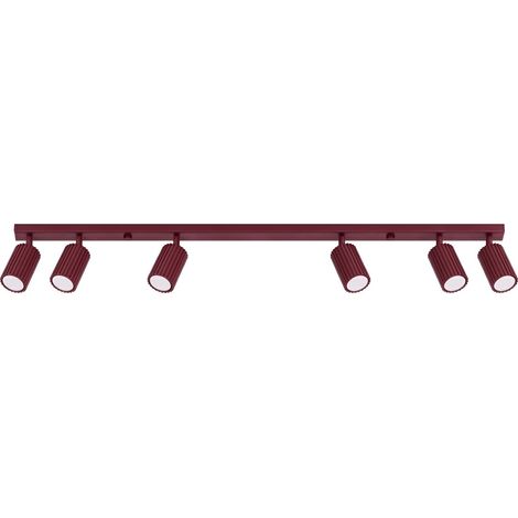 Sollux Karbon Barre de spots encastrés au plafond, couleur bordeaux, 6 x GU10 (1/5)