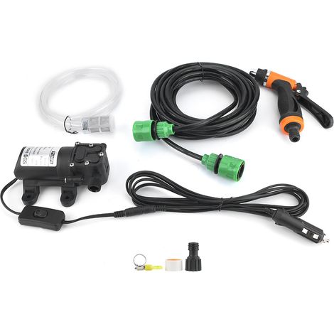Kit de lavage de pistolet de nettoyage de pompe de lavage de voiture électrique 12V avec connecteur de mamelon