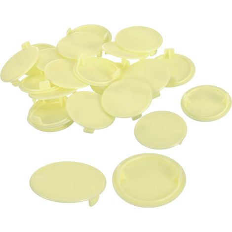 Couvre-Trous de Charnière en Plastique 35mm Diamètre Jaune 20pcs (1/5)
