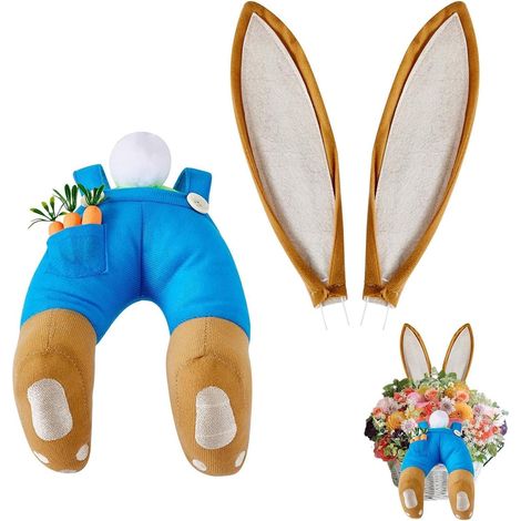 Guirlande De Lapin De Pâques - Accessoire Pour Couronne Avec Fesses Et Oreilles - Décoration Printanière Intérieure Extérieure - 1 Pièce (1/5)