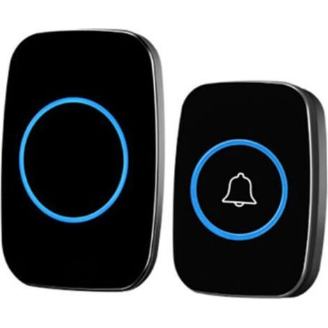Sonnette de porte sans fil Sonnette de porte sans fil étanche avec 3 niveaux de volume et 38 mélodies pour la maison-- (1/4)
