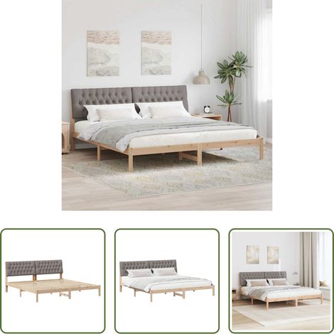 Plattformbett - Bettgestell mit gepolstertem Kopfteil Braun 200 x 200 cm (1/5)