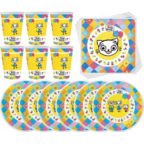 Set per feste Piatti Tovaglioli Bicchieri Gattino Fiaba Compleanno (1/5)