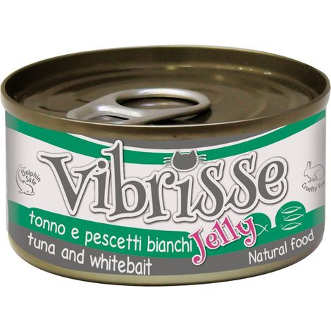 Vibrisse Cat Jelly tonno con pescetti bianchi 24 lattine da 70 g cad.: 24 lattine 70 g cad.