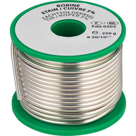 Carrete Hilo de Soldadura Estaño QUICK PLOMBERIE - rollo de 250 g.