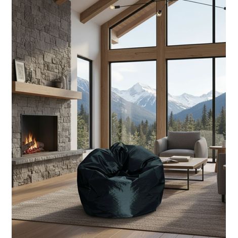Dmora Puf elegante, color negro, Medidas 65 x 50 x 65 cm, con embalaje reforzado (1/3)