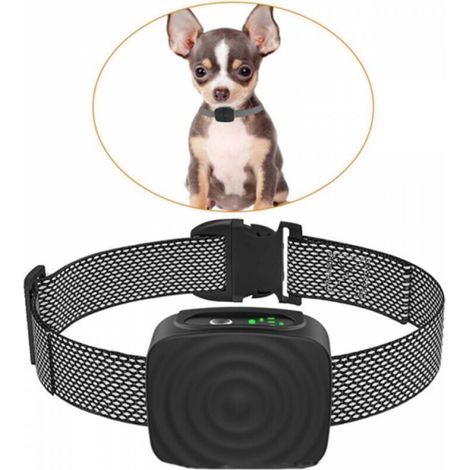 Anti-bark collar for small and medium-sized dogs, 5 to 15 lbs, shock-free, rechargeable, anti-barking, adjustable sensitivity and intensity