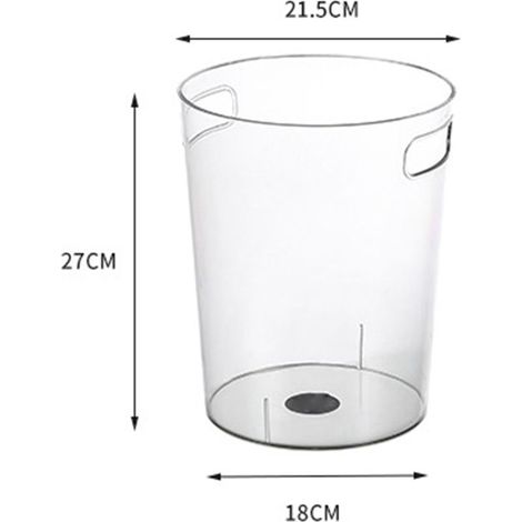 Poubelle de Bureau Transparente en PET, Seau de Rangement pour Déchets, Corbeille Claire pour Cuisine et Salon, 21.5x18x27 cm (1/2)