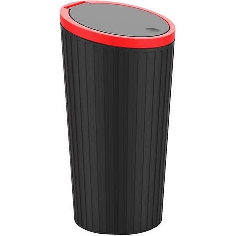 Poubelle de voiture à pression avec couvercle, bac intérieur étanche pour porte-gobelet, rangement multifonctionnel pour les déchets de véhicule (1/5)