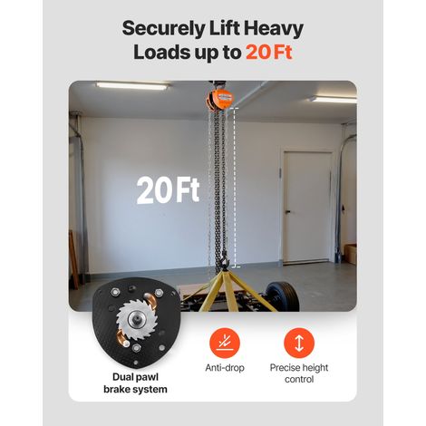 Palan Manuel à Chaîne - Capacité Charge 1 T Hauteur de Levage 6 m (1/5)