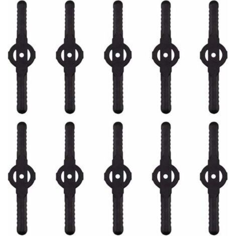Lame plastique coupe bordure, 10 pcs Lames En Plastique Cutter Remplacer Pour ensemble doutils de coupe-herbe sans fil, remplacement de lames de coupe de tondeuse à gazon en plastique(noir) (1/5)