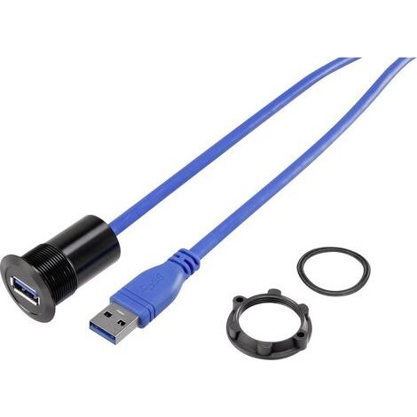 TRU COMPONENTS USB-21 Cordon USB 3.0 femelle type A vers USB 3.0 mâle type A embase femelle Contenu: 1 pc(s) (1/2)