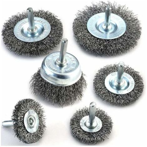 QORVA
-Lot de 6 brosses métalliques pour perceuse - Alésage de 0,012 mm - En acier au carbone - Pour nettoyer la rouille, le dénudage et l'abrasif, pour perceuse,de