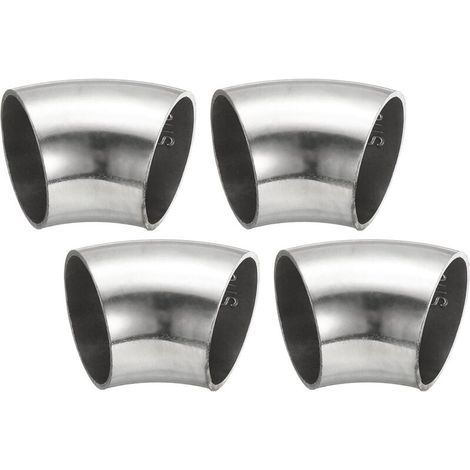 4pcs Coude À 45 Degrés Avec Mandrin, 60mm Diamètre Extérieur Acier D'Échappement Raccord De Tuyauterie Inoxydable 304 Pour Tuyau - 30 mm (1/5)