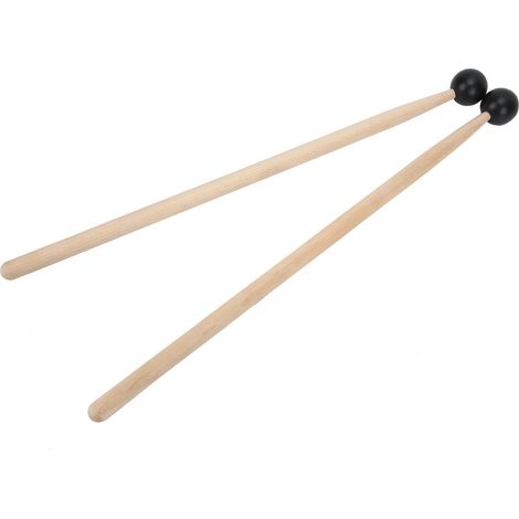 2 Baguettes de Batterie en Bois Naturel avec Poignée Ergonomique Anti-Dérapante - Pour Batteurs Débutants et Confirmés (1/5)