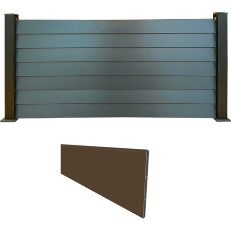 Listone doga AluSOL Alluminio colore Rovere 12x180cm spessore 20mm profili per recinzioni frangivento staccionate (1/5)