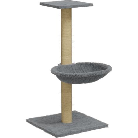 Tiragraffi per gatti Mobili per arrampicata su torre Tiragraffi piattaforma da arrampicata con tiragraffi in sisal leggero 74 cm grigio 020022441