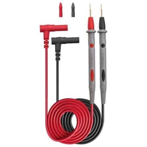 2 paires de sondes de mesure PT1005 (1000 V, 10 A) pour multimètre numérique – pointes fines, embouts compatibles multimètre, câbles de test avec pinces crocodile (1/3)