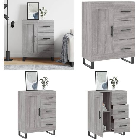 Sideboard Grau Sonoma 69,5x34x90 cm Holzwerkstoff - Holzwerkstoff - Stauraum (1/5)
