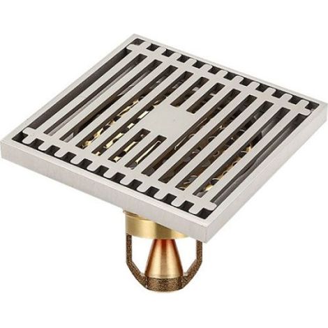 Siphon de sol - K7007 Nickel Brush - Anti-odeurs - Cuivre - Suspension magnétique (1/5)