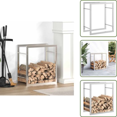 Portant de bois de chauffage 50x28x56 cm acier inoxydable - Support À Bois - Porte-bûches - Rangement Bois - Cheminée - Intérieur (1/5)