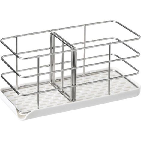 Porte-éponge en Acier Inoxydable, Multifonctionnel pour évier de Cuisine, Organisateur d'évier, Plateau égouttoir à Vaisse (1/4)