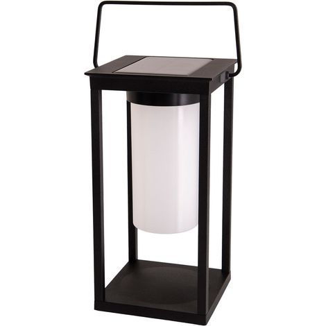 Lampe de Camping LED Extérieure Rechargeable USB et Solaire en Métal Noir Hauteur 28 cm - PANGIVO (1/5)