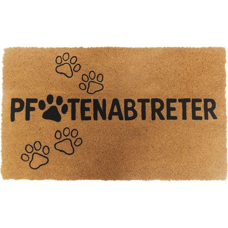Paillasson en coco 60 x 40, tapis de porte, antidérapant, extérieur et intérieur, noir (1/5)