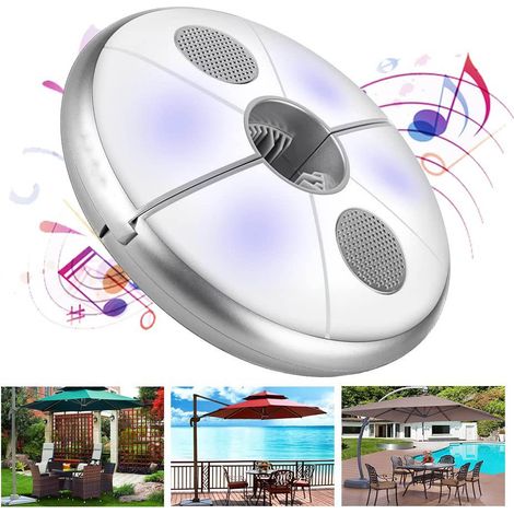 LAMPADA OMBRELLONE 48 LED CON SPEAKER AUDIO BLUETOOTH (1/4)