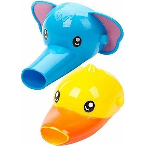 Robinet de rallonge pour Enfants Bébés Enfants - Ensemble de 2 rallonges d'animaux pour robinetterie(éléphant + Canards) (1/5)