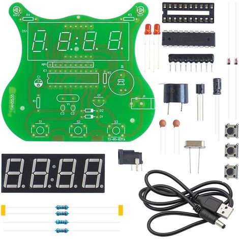 Kit d'horloge LED à quatre chiffres ZYNCUE avec microcontrôleur (1/5)